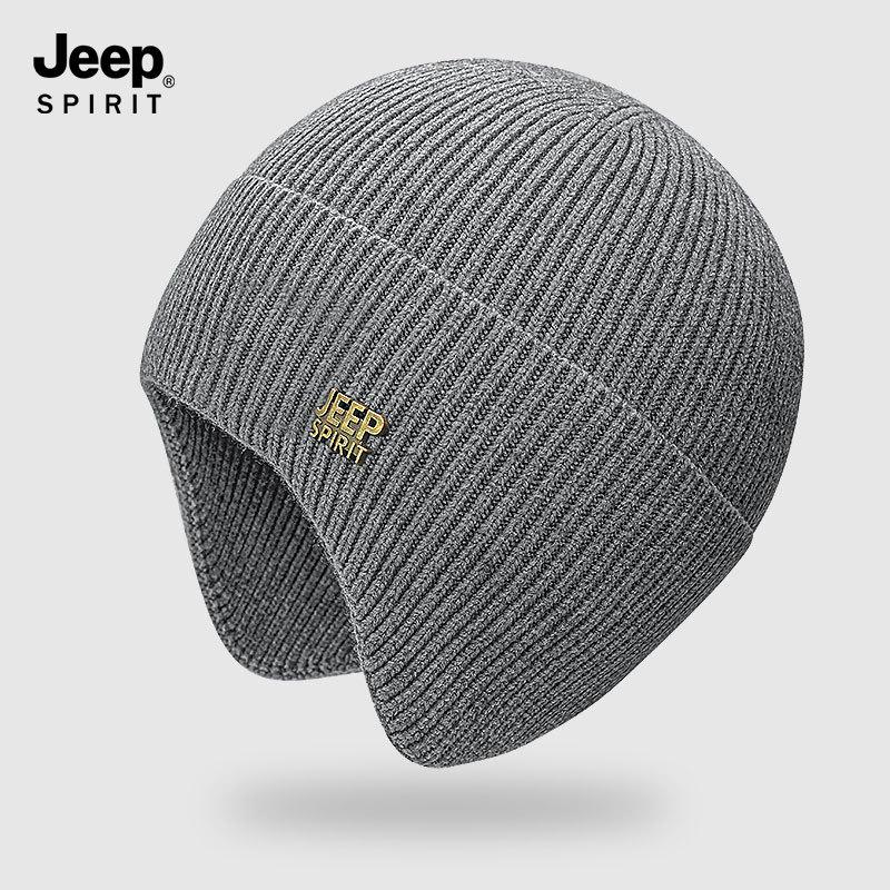 Jeep winter ear protection knitted hat men's outdoor cold and warm wool hat women's casual versatile pullover hat