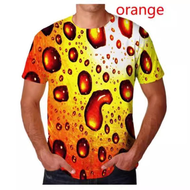 Men & Women Unisex 3D Printed Water Droplet T-shirt Short Sleeved T-shirt