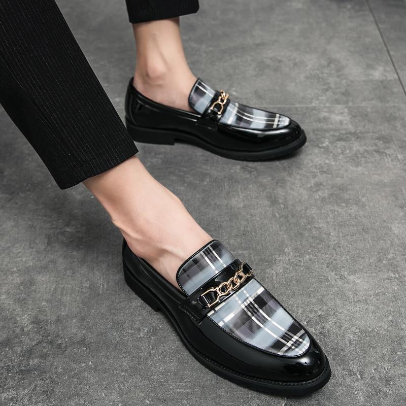 Italian Style Men's Leather Casual Shoes Banquet Men's Wedding Pointed Shoes Lightweight Low Top Men's Loafers Versatile