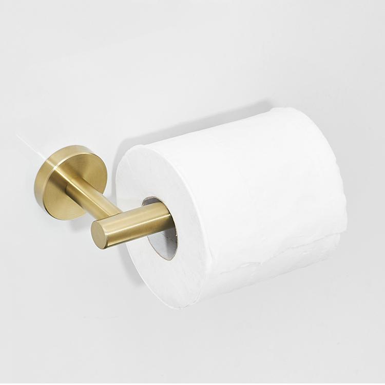 Modern Design Towel Rack 3 Pieces Bathroom Bath Toilet Accessory Wall Mounted Paper Holder Brushed Gold Bathroom Accessories Set