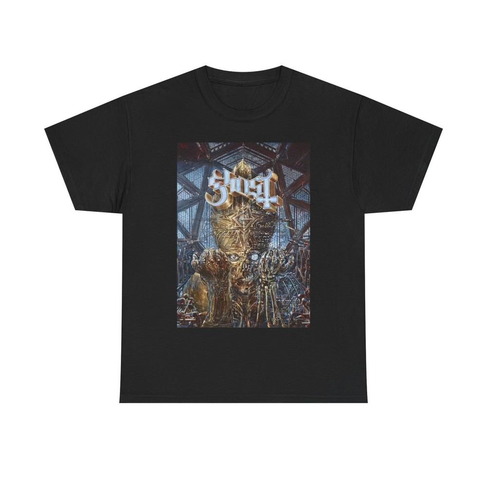 

Ghost Tshirt Vintage Heres Papa Graphic rock band Unisex Heavy Cotton Tee art Unisex T-Shirt XXXXL