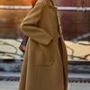 Plus Size Women's Mid-Length Wool Coat: 2025 Autumn/Winter New Loose Double-Faced Overcoat