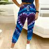 Summer Ladies Radiation Tie Dye Printed Sweatpants Loose Fit Drawstring Joggers Elastic Cuff Daily Casual Pants