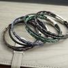 Fashion Braided Brown/Black/Blue/Green Leather Bracelet Men Women Magnetic Clasps Charm Bracelets Pulseras Male Female Jewelry