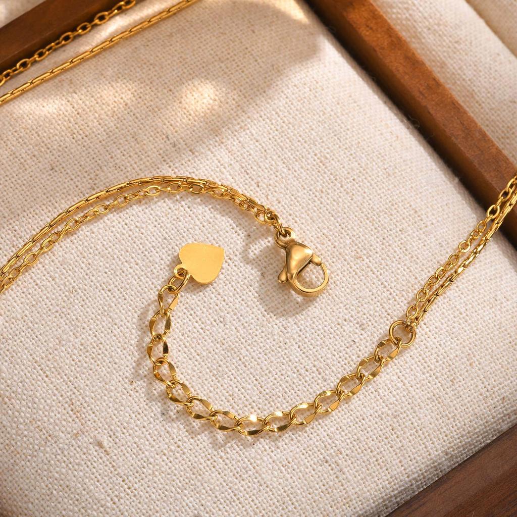 Minimalist Light Cozy Stainless Steel Double Layer Y Shaped Necklace Chain Trendy Women Premium Jewelry Bijoux