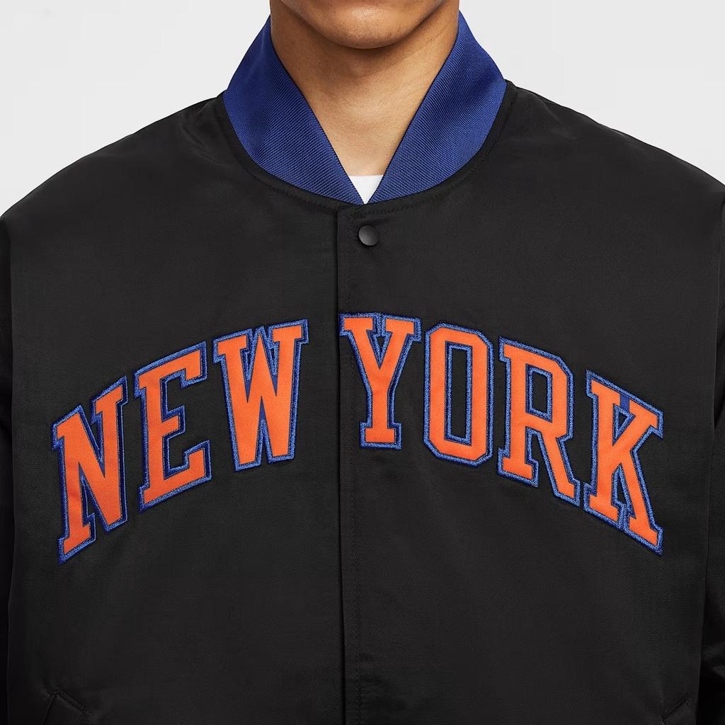 Nike NBA New York Knicks Simple Comfortable Stylish Long Sleeve Jacket Men Jacket Black IF8839-010