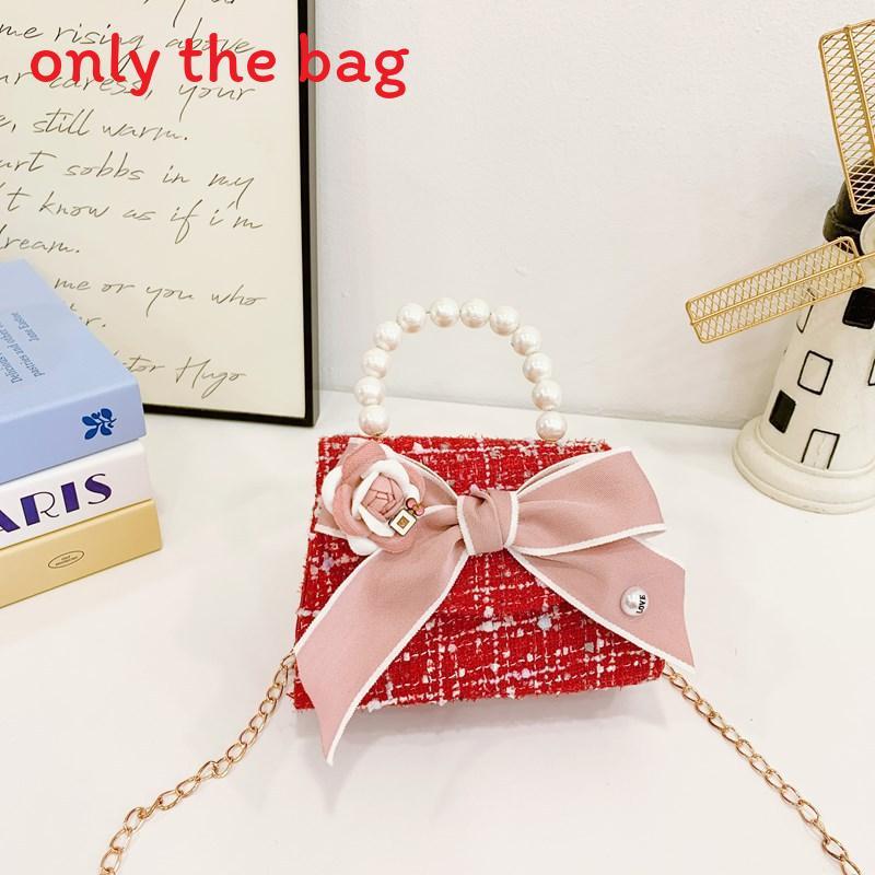 Melody Hello Kitty Puppen Dekor Schulter Crossbody Tasche Künstliche Perlenhenkel für den täglichen Gebrauch