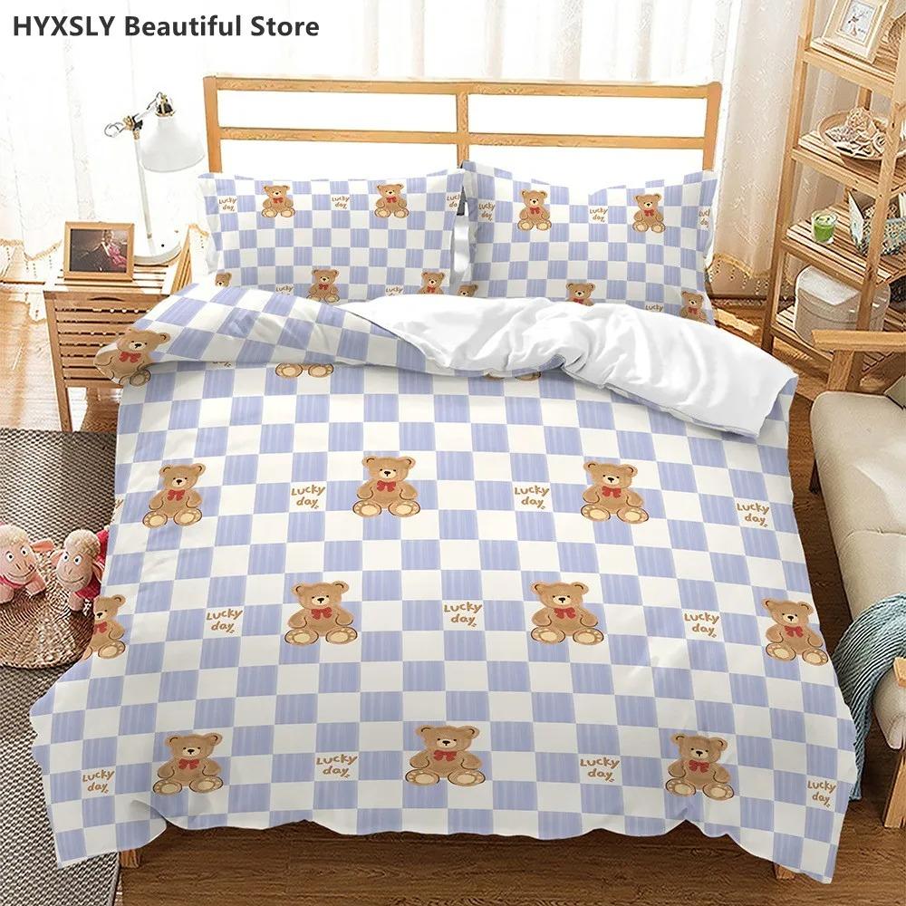 

Мультяшный Кролик Медведь Милый Красочный Пододеяльник Постельный Комплект Наволочки Постельное Белье Односпальный Двуспальный Кинг-сайз Квин-сайз 70x133cm 2pcs