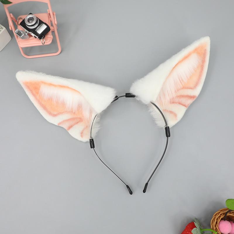 Simulation Beast Ear Headgear Cosplay Headband Fox Ears Hair Accessories White Fox Ears Headband Cosplay Accessories