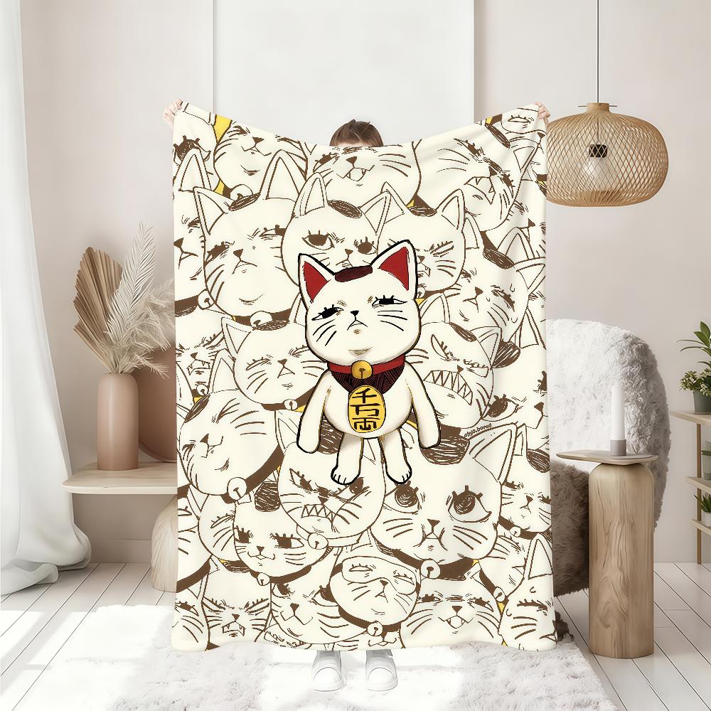 Manga anime T Turbo Oma kat Deken Zachte Plaid voor Huis Slaapkamer Bed Bank Picknick Reizen Kantoor Rust Dekendeksel Cadeau