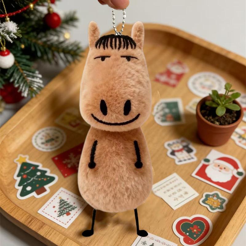 1/2Pcs Abstract Horse Plush Keychain Horse Year Mascot Keychain Cute Horse-Shaped Animal Pendant Bag Accessories  Year Gift