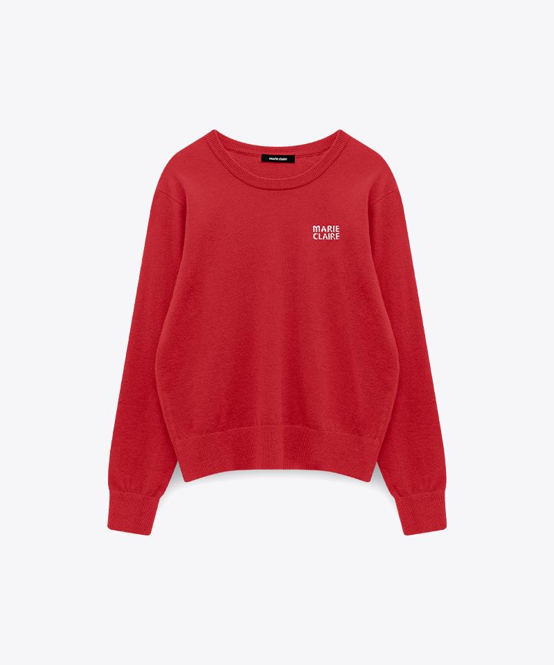 MARIE CLAIRE Wool Blend Basic Logo Round Knit (Mafckn16Nrd)