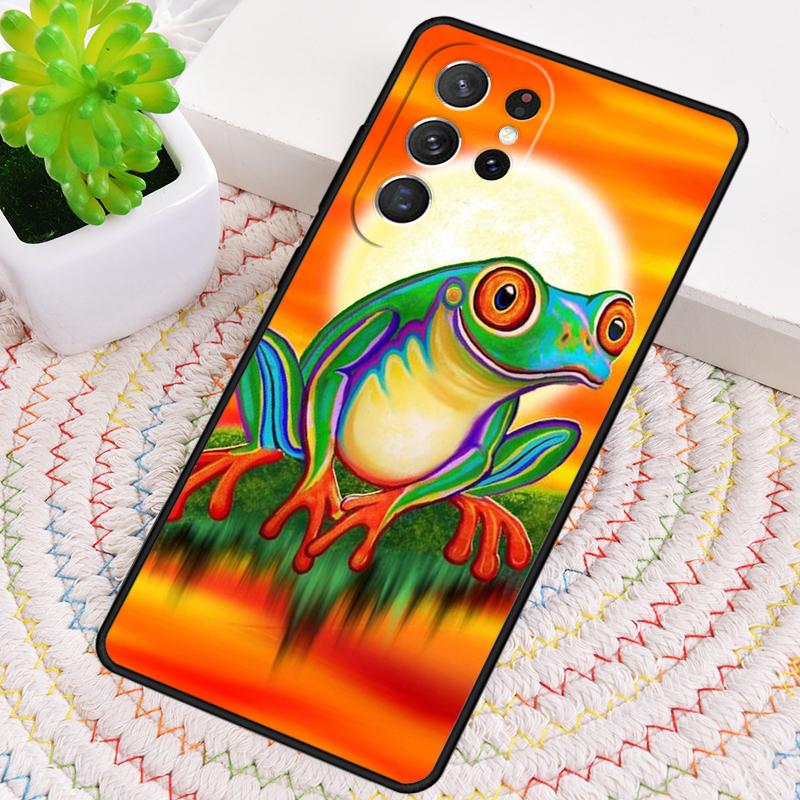 Frong Froggy Art Groovy Hippie Phone Case for Samsung Galaxy Note 10 Pro S26 Ultra S23 S24 FE S25 S21 S22 PLUS Shockproof Cove