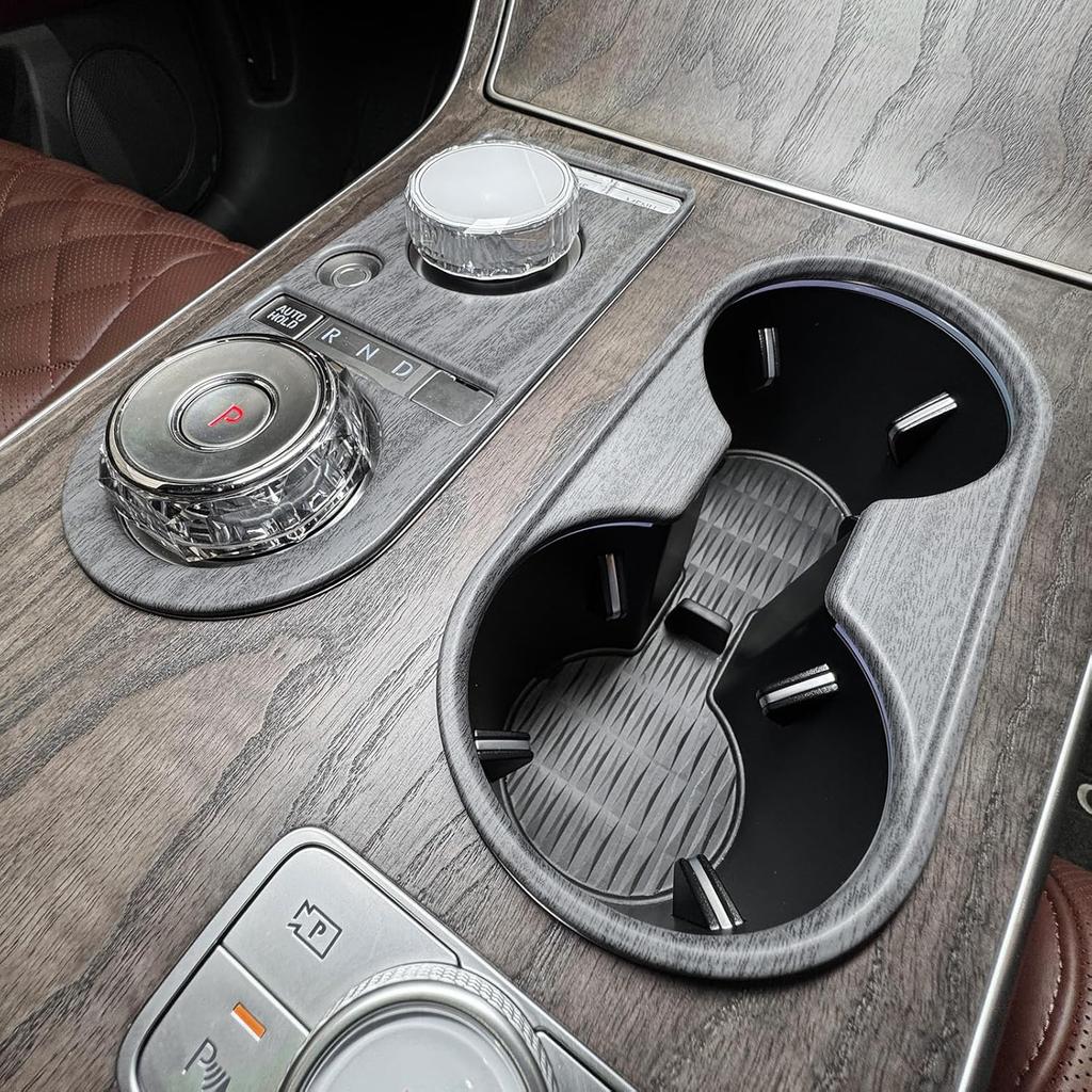 ABS Central Gear Shift Panel Cover Center Console Gear Shift Panel Cover Water Cup Holder Cover Compatible with Genesis GV80 2025 [PE] Accessories