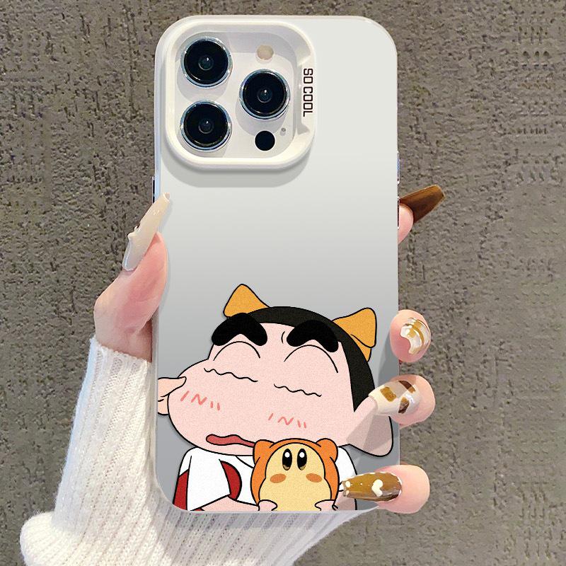 Shin-chan Face Pinching iPhone 17 Case - Silver, Fits Apple 15 Pro Max/14 Pro/13/16 Pro