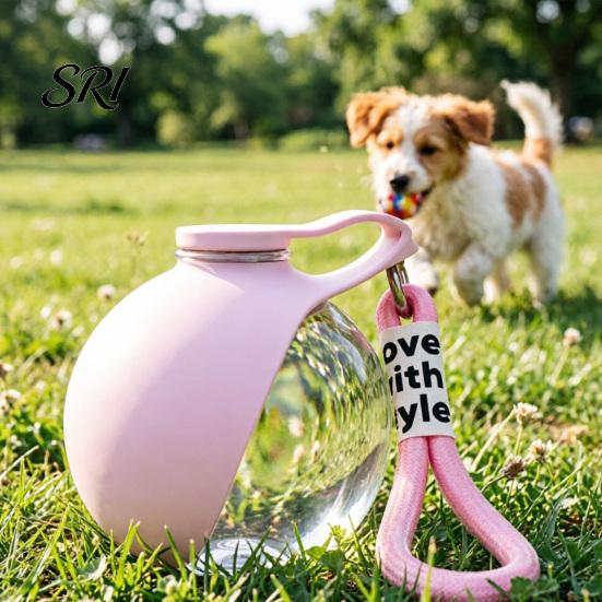Ergonomic Pet Water Bottle Leak-Proof Portable Dog Ball with Foldable Silicone Bowl Leak-free Container 10oz Lightweight Dispenser for Travel