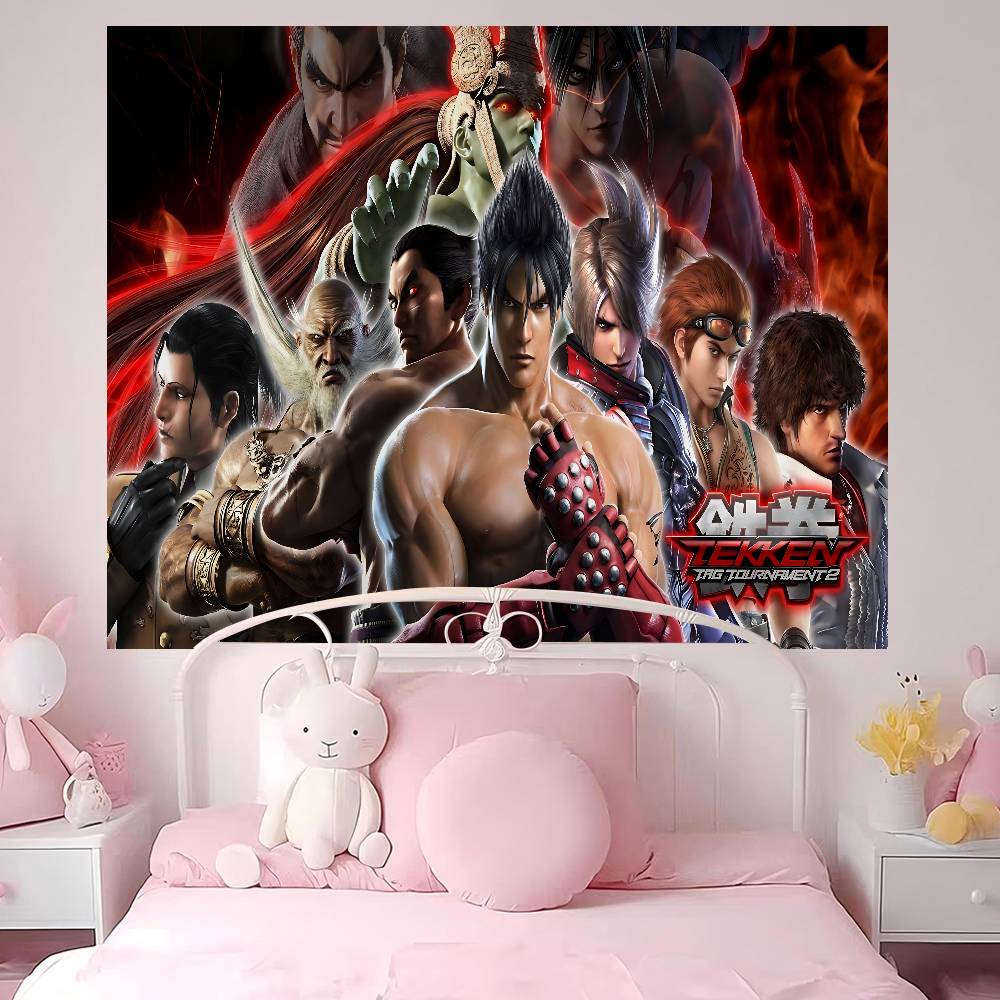 Anime TTekken Tapestry Art Printing Japanese Wall Tapestry Anime Wall Hanging Home Decor