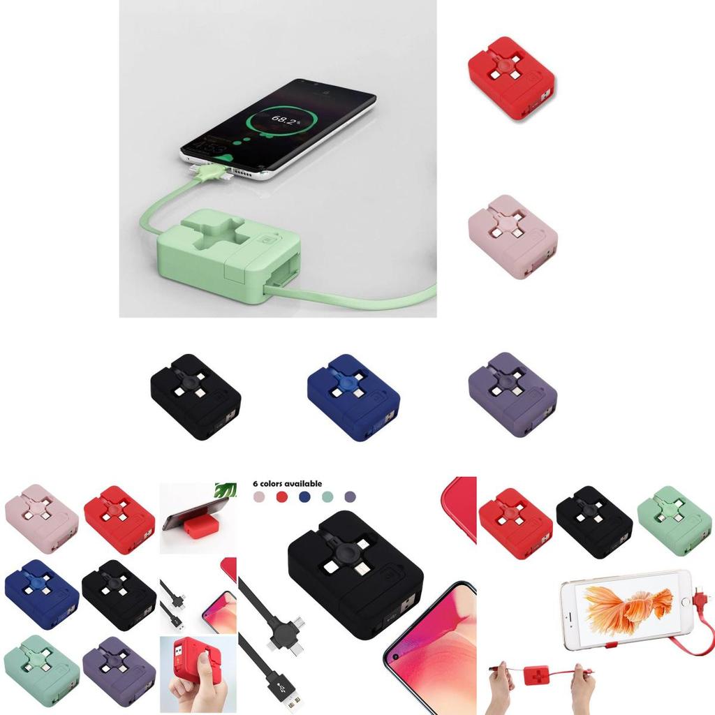 Fast Charging 3-in-1 Cable For Ios Micro And Type-c Tangle-free Design