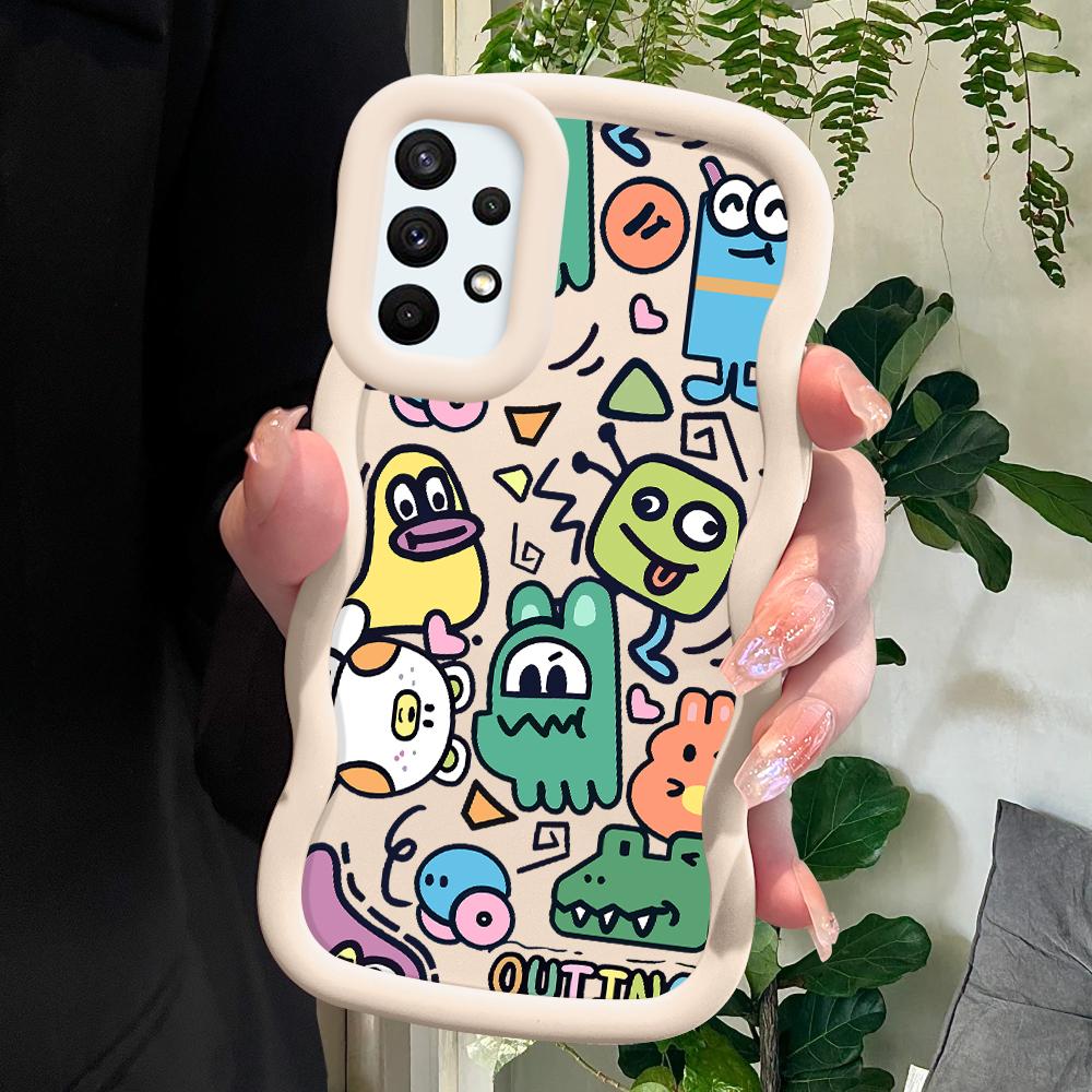 

Окрашенный узор Big Wave Edge Мягкий силиконовый материал Macaron чехол для телефона противоударный защитный резиновый чехол для Samsung Xiaomi Poco Redmi Redmi Note 10 Pro белый