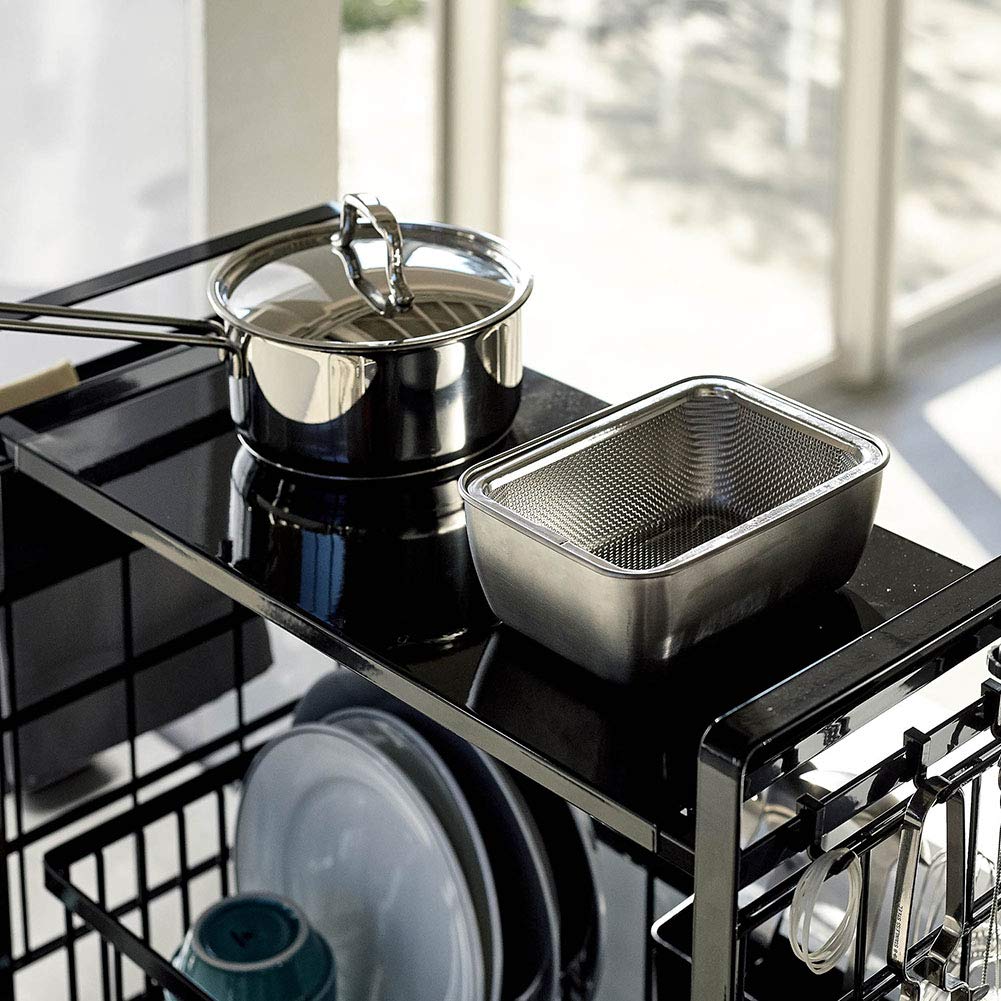 Yamazaki Expandable System Rack Tray L Black W42 x x Tower Combination Storage Rack Storage Tool Easy Installation 4373 (Yamazaki Industries) Sink-Top