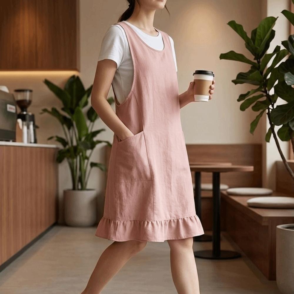 Breathable Cooking Apron Stain-Resistant Cleaning Apron Lightweight Sleeveless Apron Restaurant