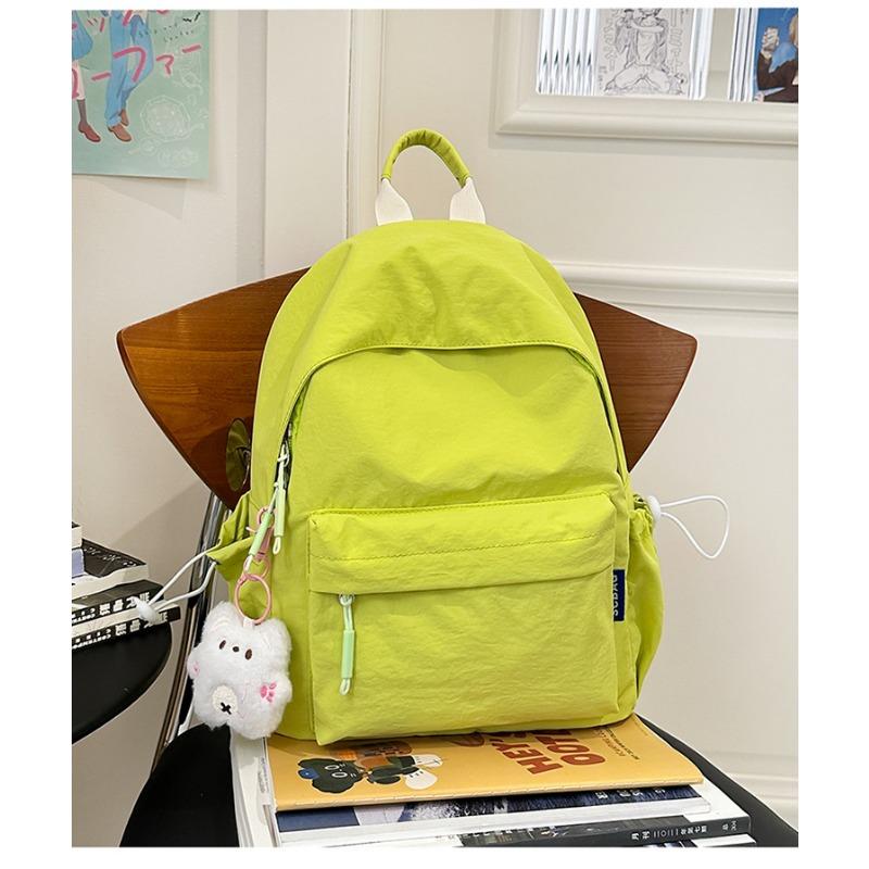Japanese Soft Girl Bag Female Korean Version of Solid Color Joker Girl Backpack Junior High School Students High School Students Backpack.