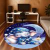 1PC Elephant Moon Star Round Chair mat Area Rug - Non-Slip, Floor Mat for Office, Bedroom, home decor Christmas Gift c0528039