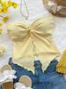 Crop Top Phumee Backless Tube Top Strapless Twist Knot A2361