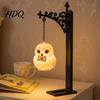 Portable Animal Pendant Metal Magic Owl Hanging Bookend Lamp Resin LED Night Light Durable Lightweight Light Deer Bird Decor for Bookshelf