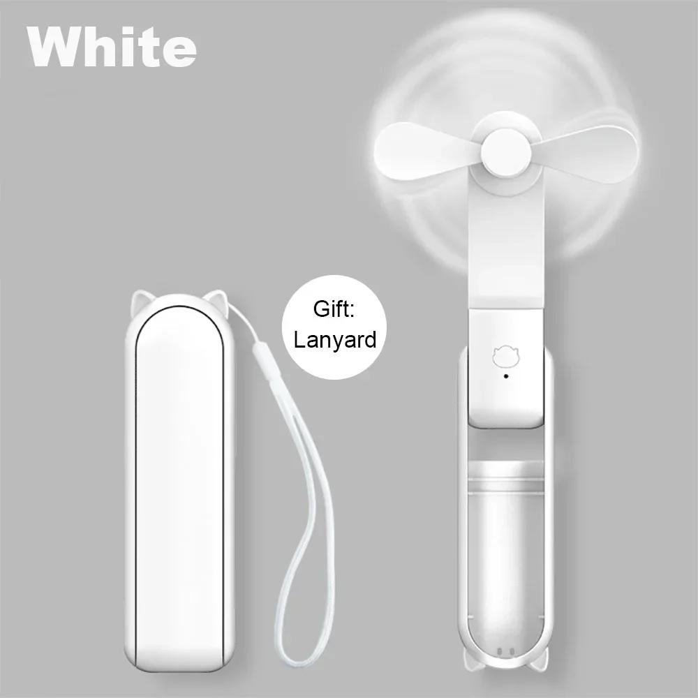 Portable Mini Handheld Fan Small Pocket Fan USB Rechargeable Battery Fan Folding Cooling USB Hand Fan with Power Bank
