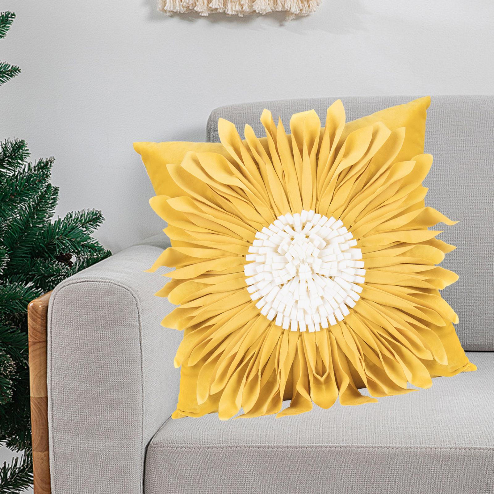 Чехол Шерсть Ручная работа Наволочка Декоративная Стерео Офисный Диван Декор Подарок 18 x дюймов жёлтый