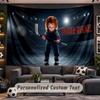 Child's Play Chucky Tiffany Personalized Tapestry Support Custom Name, Wall Art Home Decoration