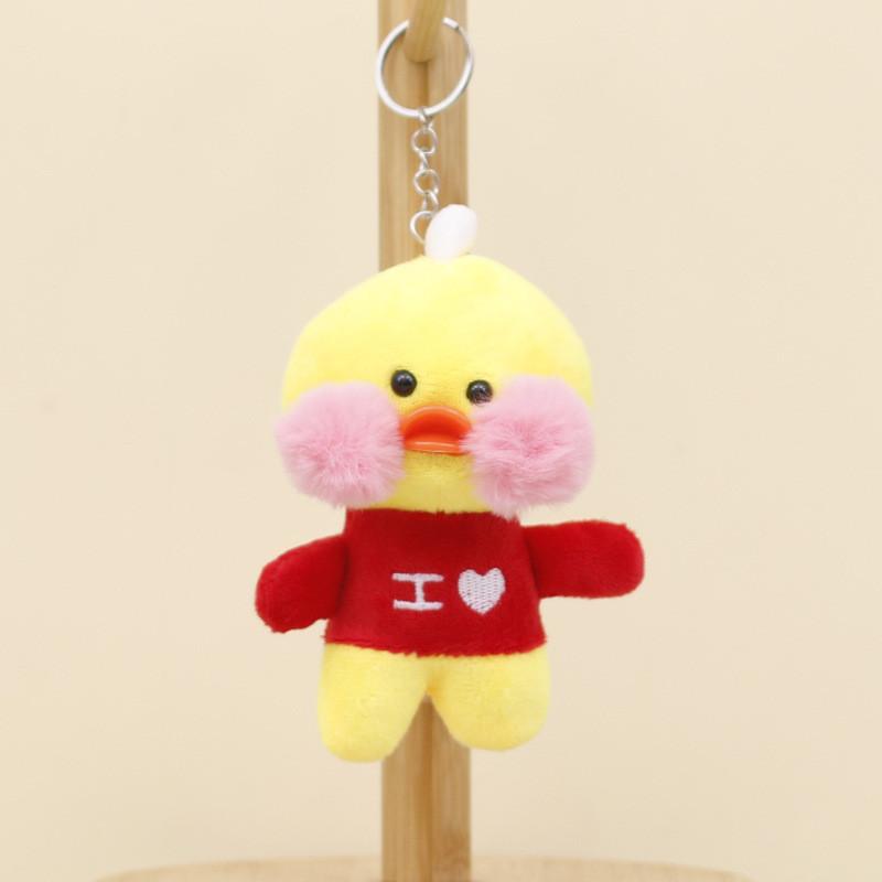 Adorable Pp Cotton Filled Plush Duck Keychain Toy Cute 12cm Stuffed Animal Doll