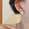 Irregularly pleated pearl stud earrings fashion high-end earrings niche temperament light luxury daily versatile earrings