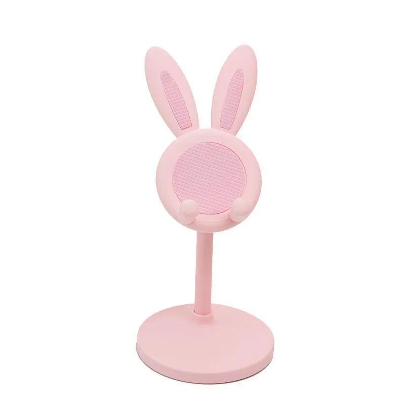 1PC Cute Rabbit Mobile Phone Holder, Adjustable Height Mobile Phone Holder, Cute Desktop Accessories розовый