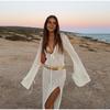 New Beach Dress Sexy Hollow See-through Sunscreen Clothing Spring and Summer Knitted Seaside Vacation Long Skirt