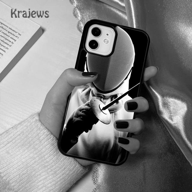 Krajews Fencing Sport soft Phone Case Cover For iPhone 16 15 14 plus XS XR 11 12 mini 13 pro max coque Shell Fundas