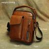 Retro First-Layer Cowhide Men'S Shoulder Bag Messenger Bag Genuine Leather Vertical Ipad Men'S Shoulder Bag