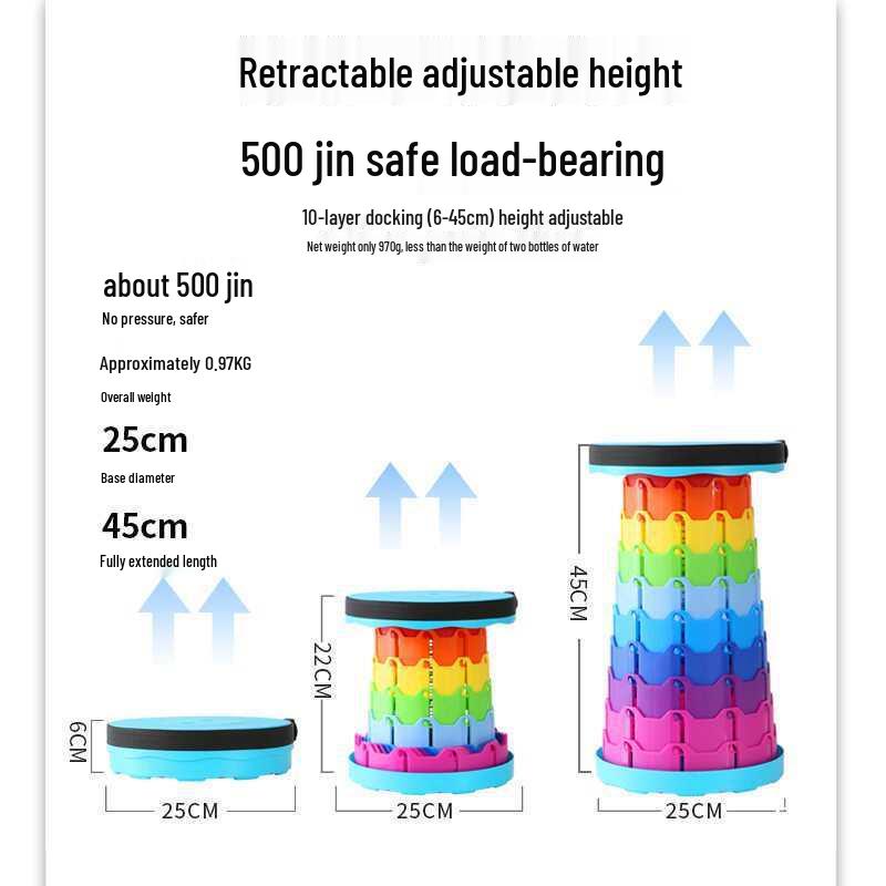 Portable Telescopic Folding Stool for Travel and Outdoor Use