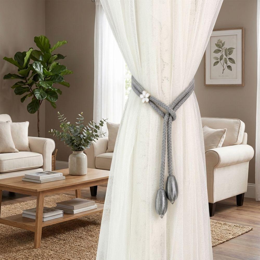 Adjustable Flower Curtain Tiebacks Minimalist Curtain Tie Rope Modern Curtain Binding  Living Room