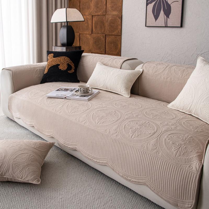 

Pastoral Small Fresh Sofa Cushion Fabric Embroidery Non-Slip Four-Season Universal New Sofa Cover Towel Seat Cushion 70*70cm