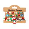 4pcs/set Christmas Series Beaded Bracelet Santa Claus Snowman Snowflake Elk Elastic Beads Bangles Girl Xmas New Year Charm Gifts