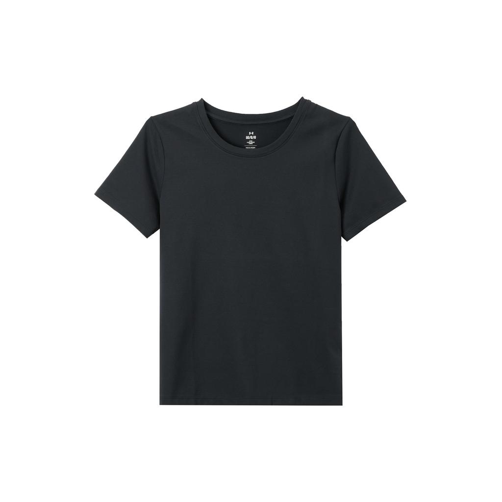 Under Armour Solid Color Training Crew Neck Short Sleeve T-Shirt Women tops Black 1379155-001