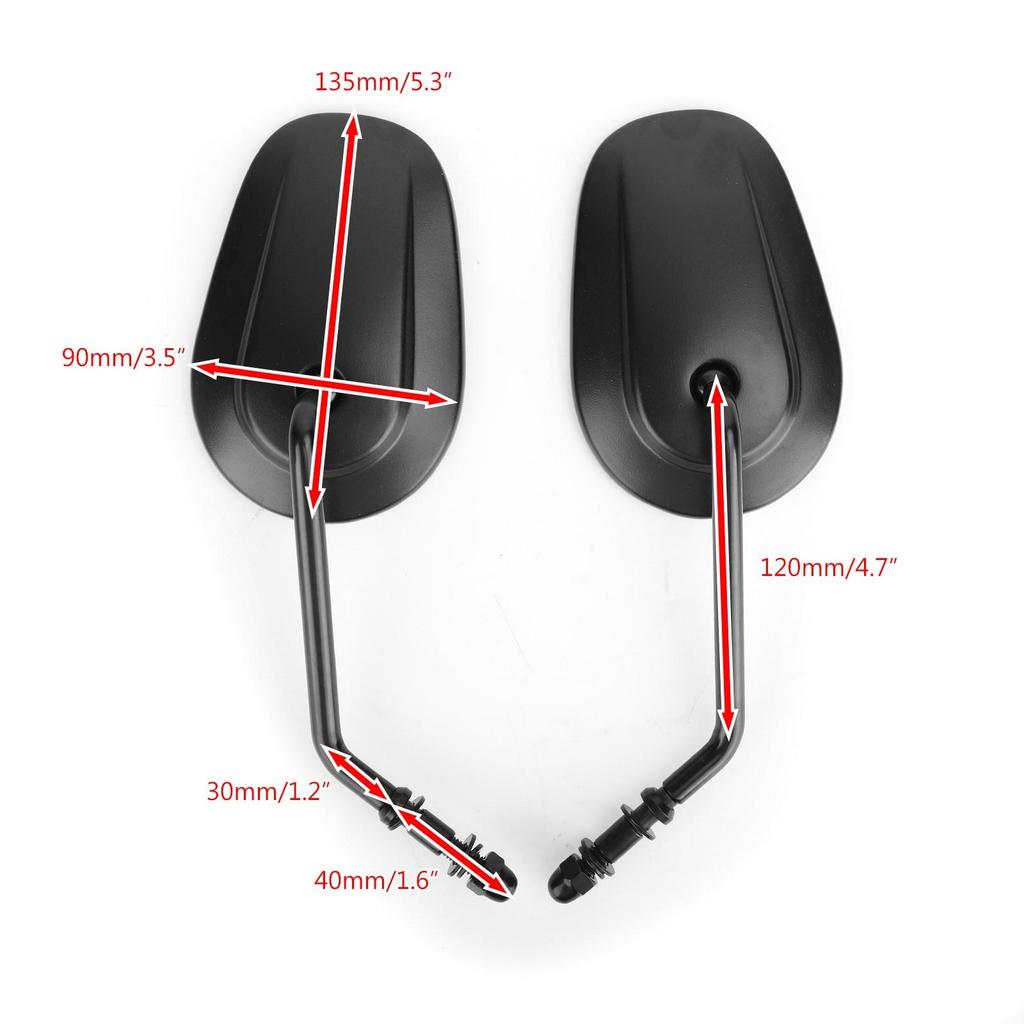 Rear View Mirrors Pair Black For Harley Road Street Glide Softail XL883 1200