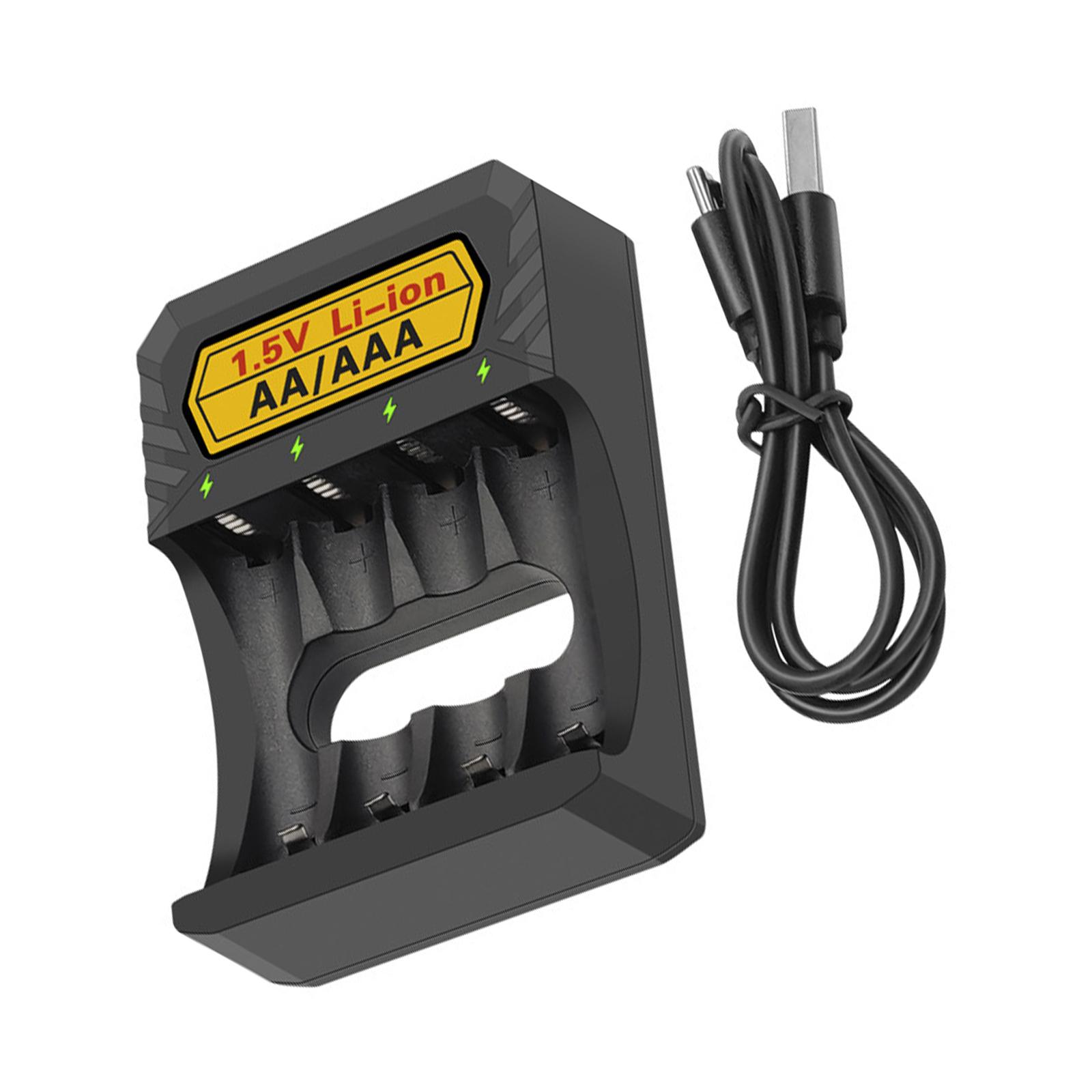 

Type C 1.5V Lithium Battery Charger With Four Independent Charging Channel For Rechargeable AA And Triple A Batteries 1