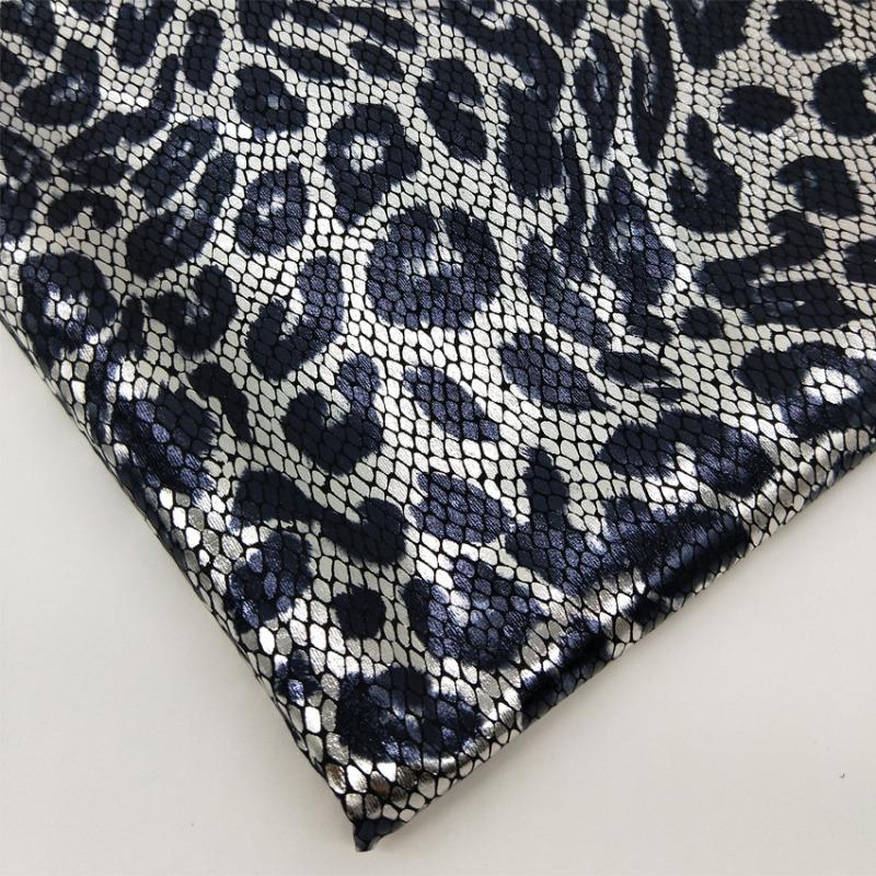 1M elastická leopardí bronzující látka lesklá zlatá textura hadí kůže spandexová látka na šití oblečení, sukní, šatů