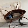 Y2K Trend PU Leather Work Shoulder Bag Large Capacity Simple Female Crossbody Bag Solid Color Commuting Bag Women Female