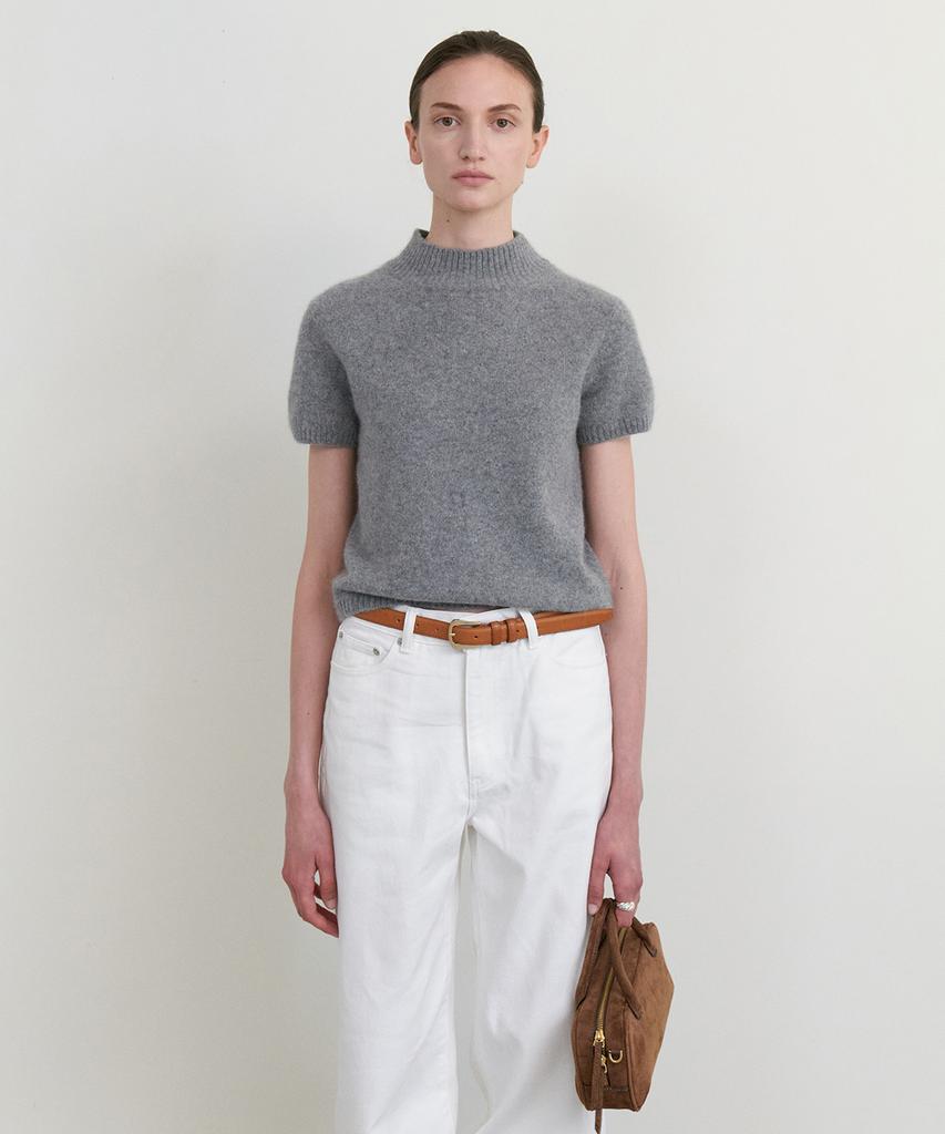 STEP AROUND Mar Crop Half Knit_M/Grey