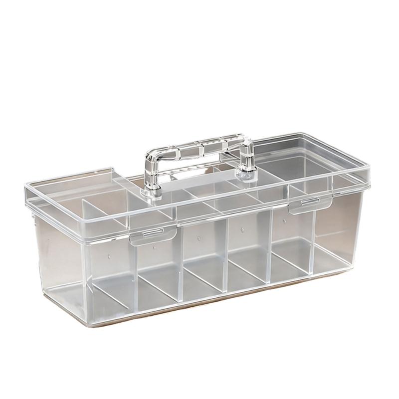 Plastic MultiCompartment Tool Box With Adjustable Movable Dividers Panel For Small Part Storage And Easy Transport