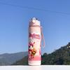 Garrafa de Água Pony Cor Sólida 750ML com Canudo Copo de Água Desenho Animado Fofo para Acampamento de Crianças Garrafa de Bebida
